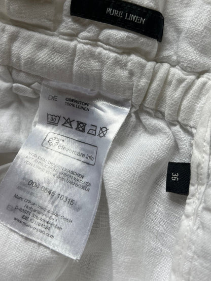 Preloved Marc O´Polo, 100 % pellava housut, valkoinen, koko 36 Siloa Secondhand – huollettu ja kuntotarkastettu