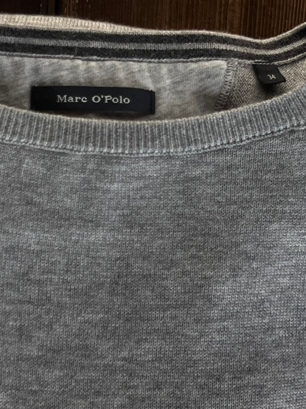 Preloved Marc O'Polo neulemekko puuvillaa/merinoa, vaaleanharmaa, XS Siloa Secondhand – huollettu ja kuntotarkastettu