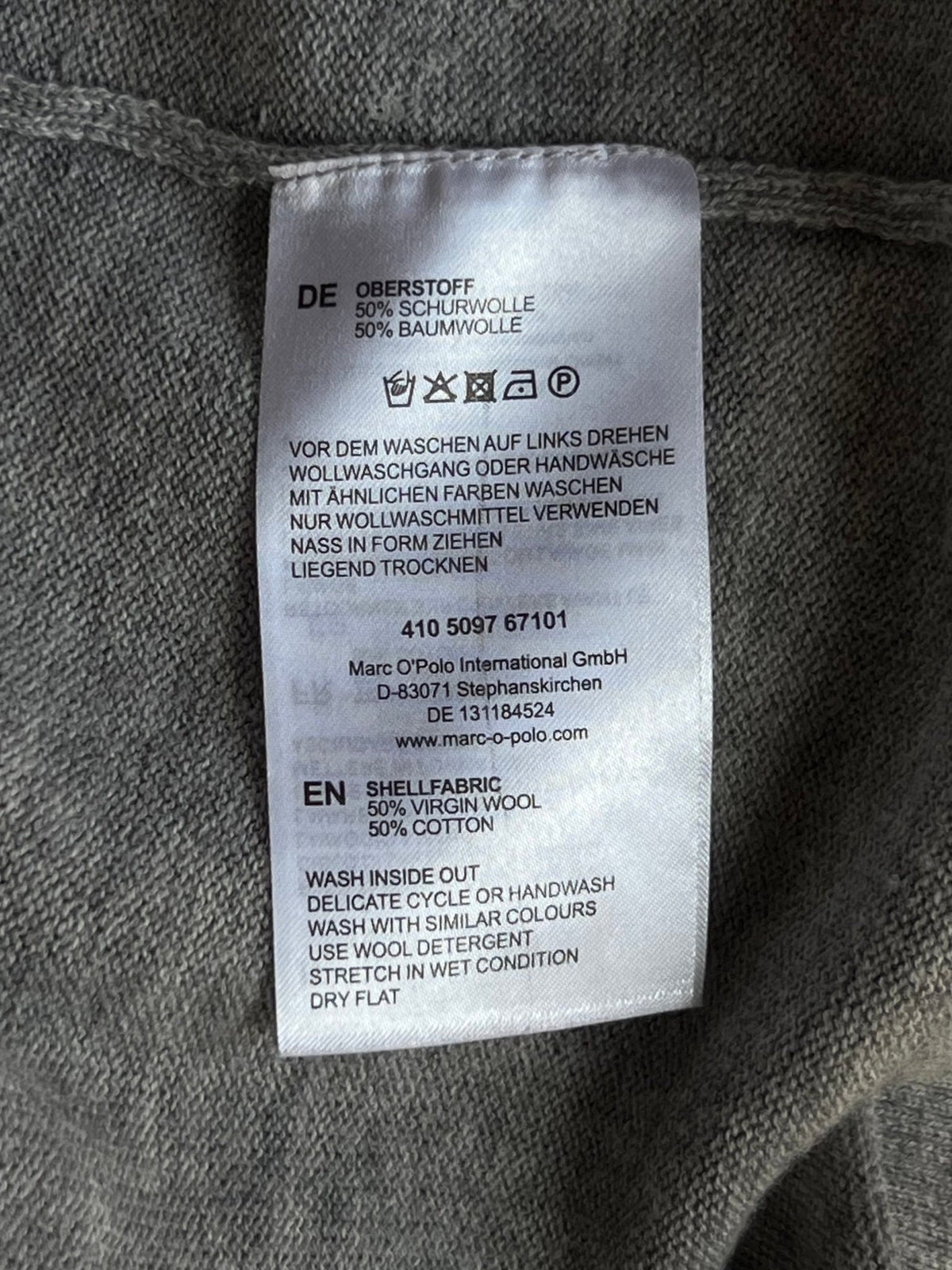 Preloved Marc O'Polo neulemekko puuvillaa/merinoa, vaaleanharmaa, XS Siloa Secondhand – huollettu ja kuntotarkastettu