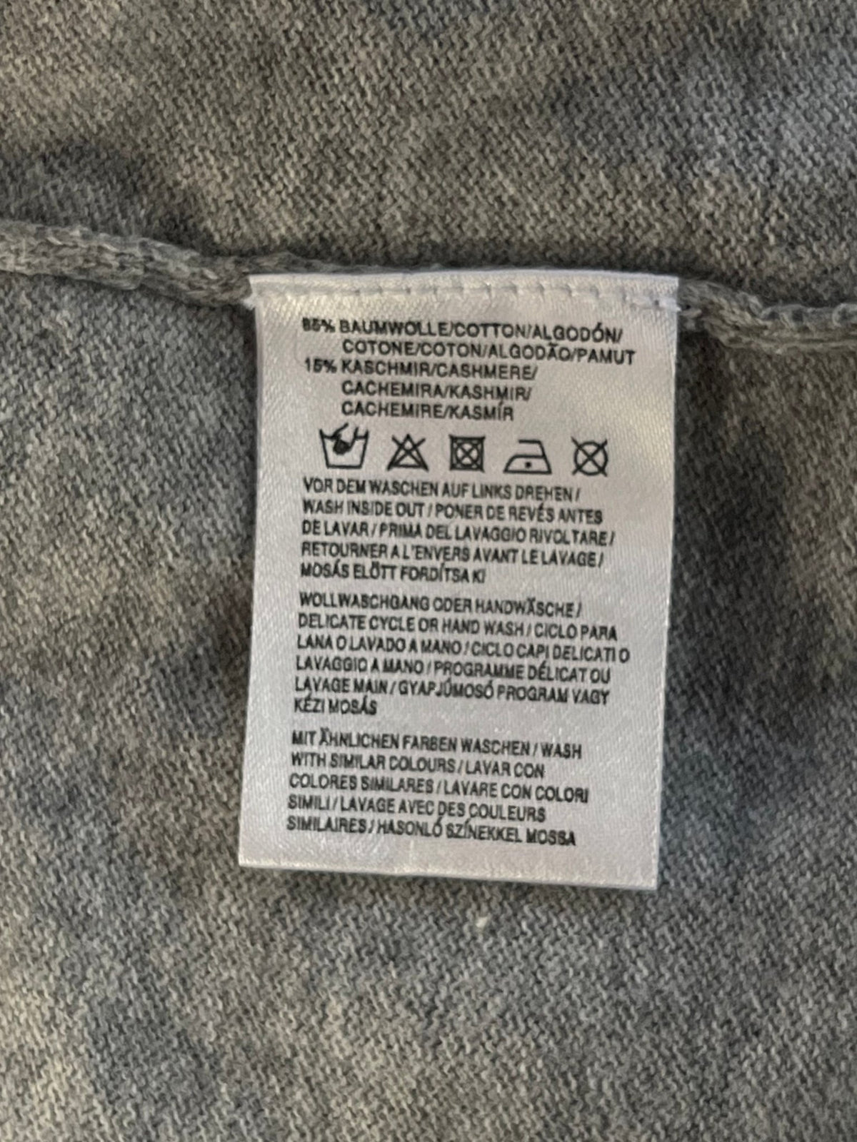 Preloved Marc O'Polo neuletakki puuvillaa/kashmiria, vaaleanharmaa, L Siloa Secondhand – huollettu ja kuntotarkastettu