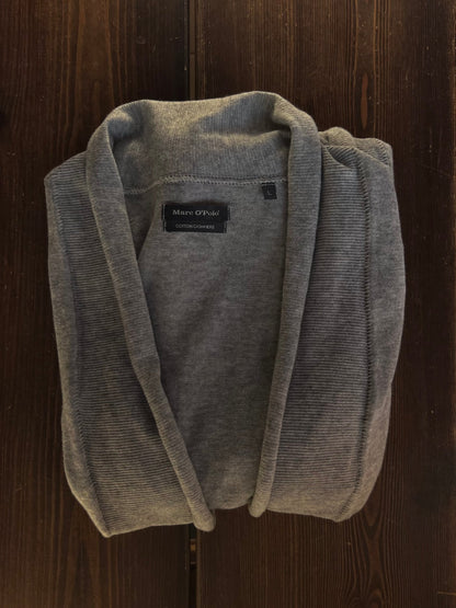 Preloved Marc O'Polo neuletakki puuvillaa/kashmiria, vaaleanharmaa, L Siloa Secondhand – huollettu ja kuntotarkastettu