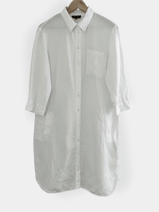 Preloved Marc O'Polo pellavamekko, valkoinen, S Siloa Secondhand – huollettu ja kuntotarkastettu