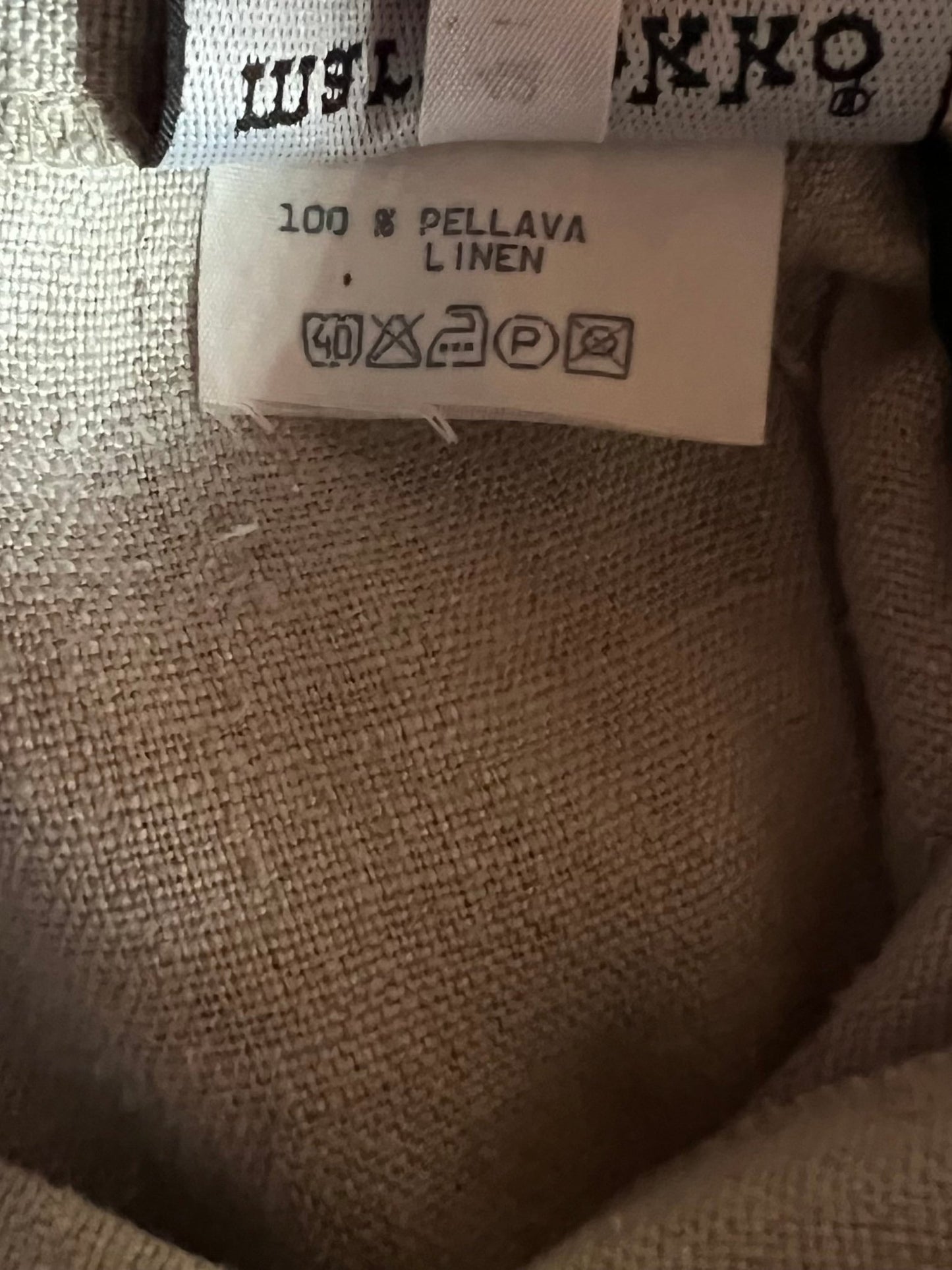 Preloved Marimekko hame 100 % pellavaa, vaaleanharmaa, L Siloa Secondhand – huollettu ja kuntotarkastettu