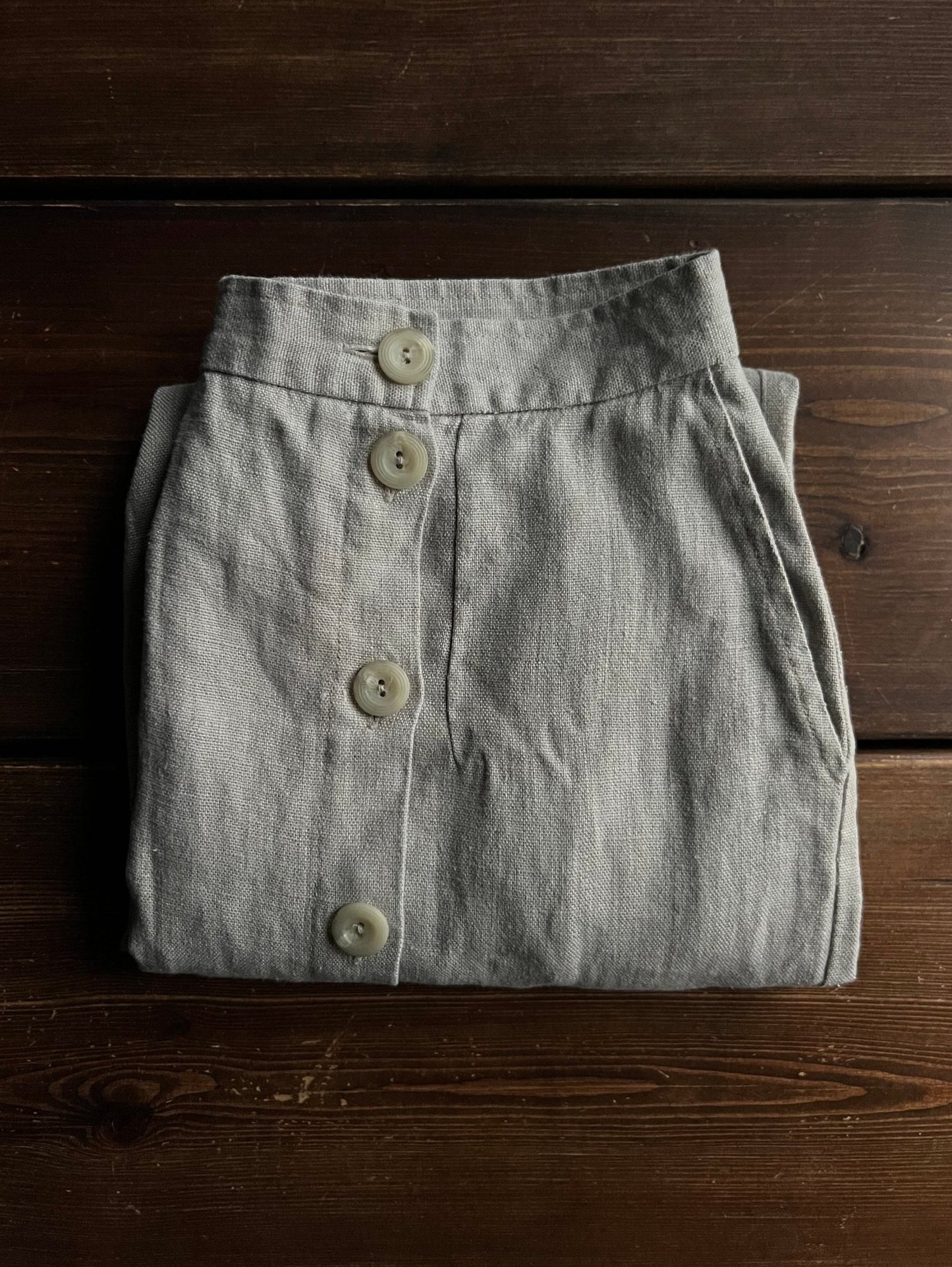 Preloved Marimekko hame 100 % pellavaa, vaaleanharmaa, L Siloa Secondhand – huollettu ja kuntotarkastettu