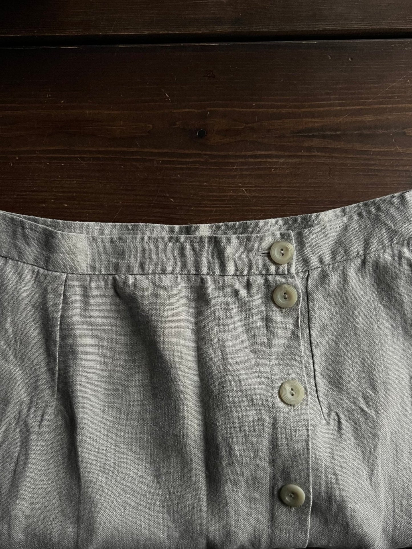 Preloved Marimekko hame 100 % pellavaa, vaaleanharmaa, L Siloa Secondhand – huollettu ja kuntotarkastettu
