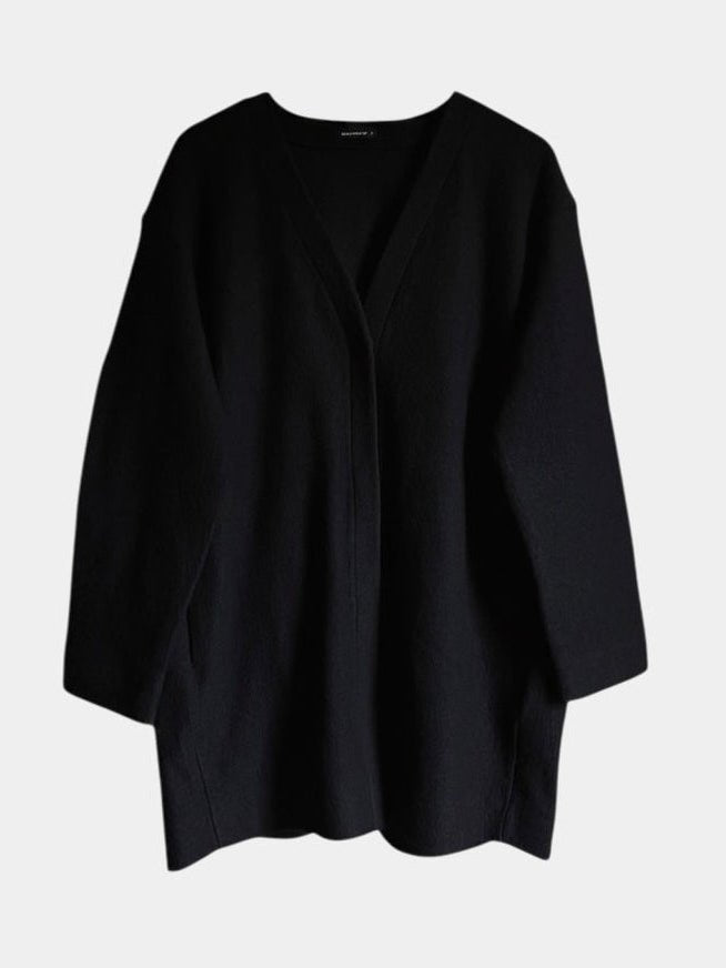 Preloved Marimekko neuletakki 100 % villaa, musta, M Siloa Secondhand – huollettu ja kuntotarkastettu