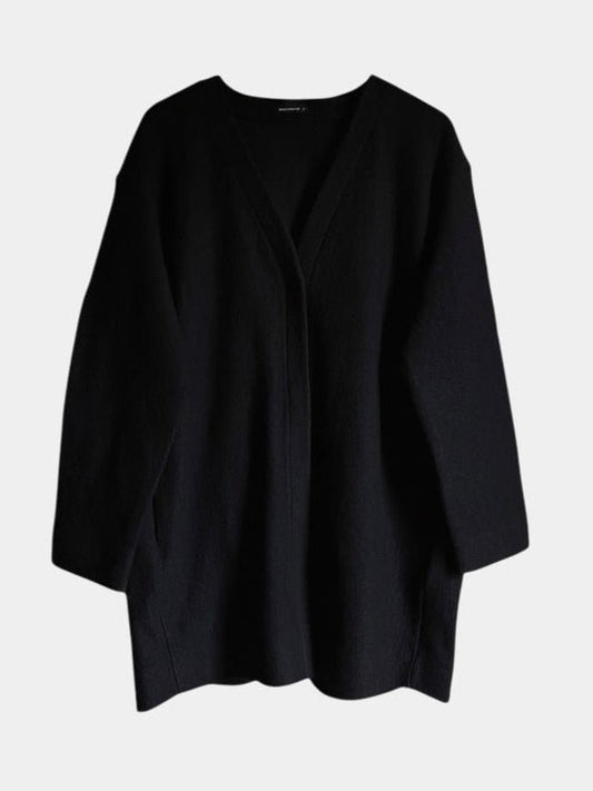 Preloved Marimekko neuletakki 100 % villaa, musta, M Siloa Secondhand – huollettu ja kuntotarkastettu
