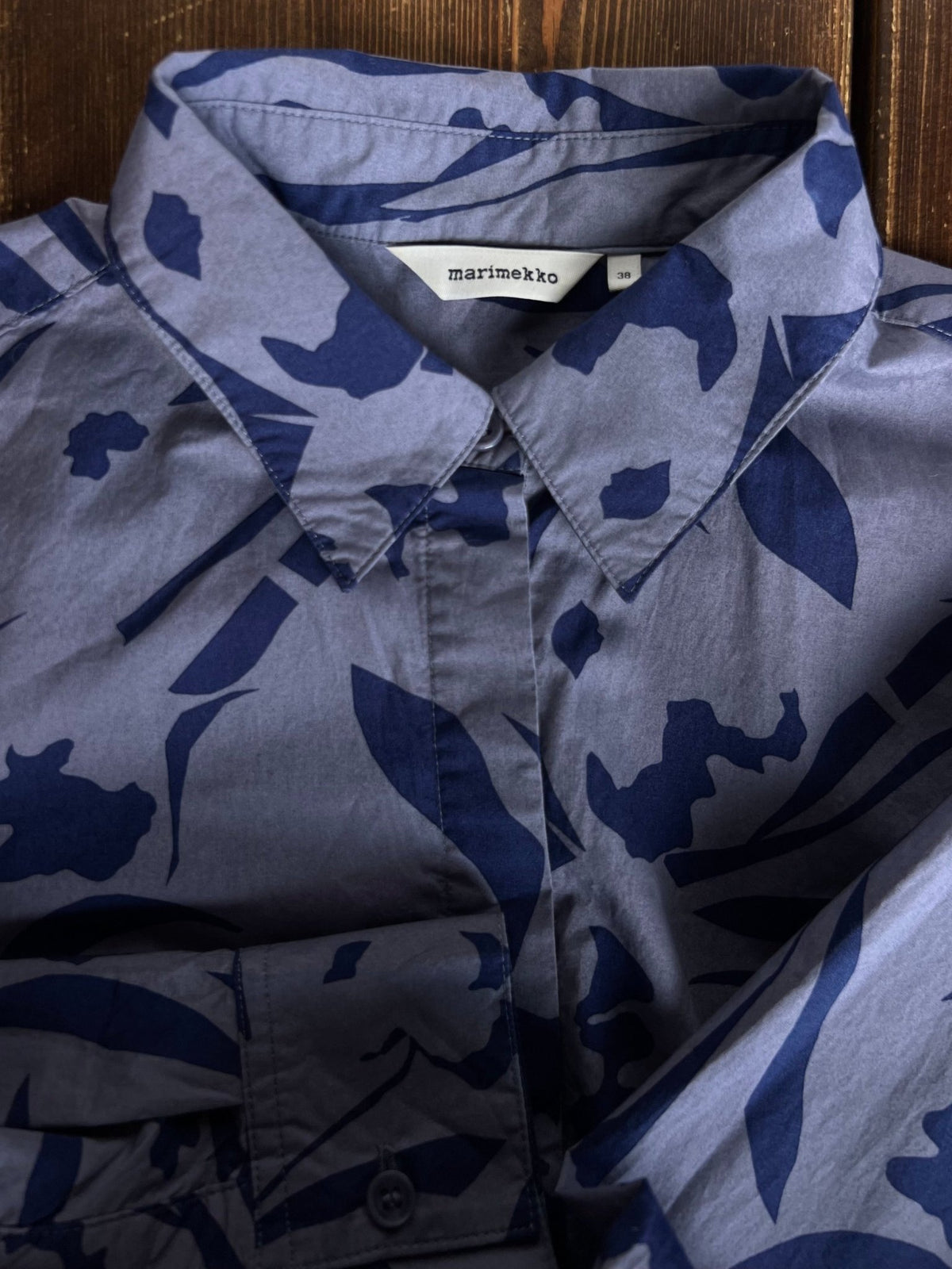 Preloved Marimekko paitamekko puuvillaa, sininen, M Siloa Secondhand – huollettu ja kuntotarkastettu