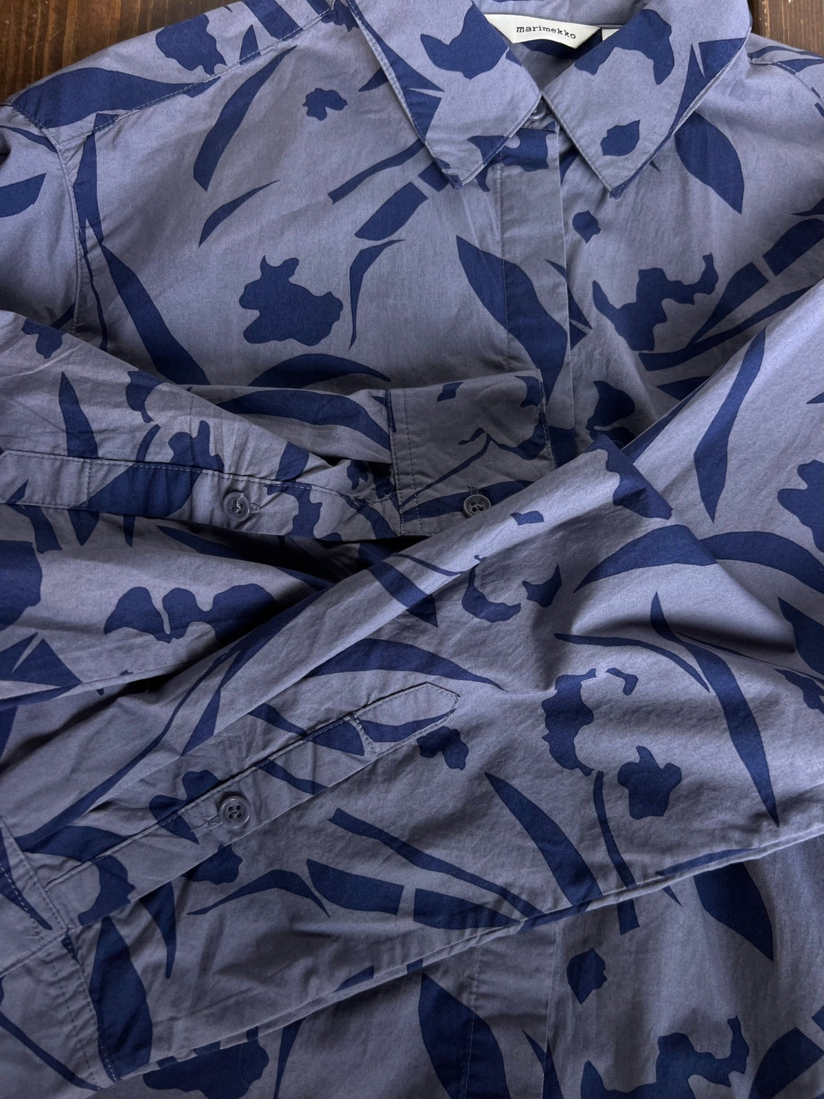 Preloved Marimekko paitamekko puuvillaa, sininen, M Siloa Secondhand – huollettu ja kuntotarkastettu