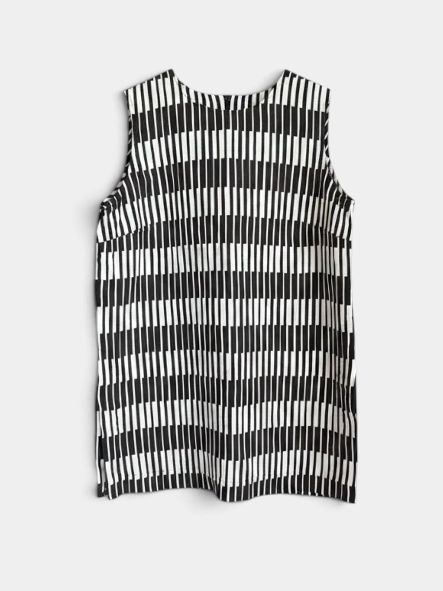 Preloved Marimekko pellavatunika, musta-valkoinen, M Siloa Secondhand – huollettu ja kuntotarkastettu