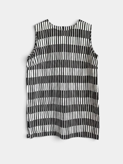 Preloved Marimekko pellavatunika, musta-valkoinen, M Siloa Secondhand – huollettu ja kuntotarkastettu