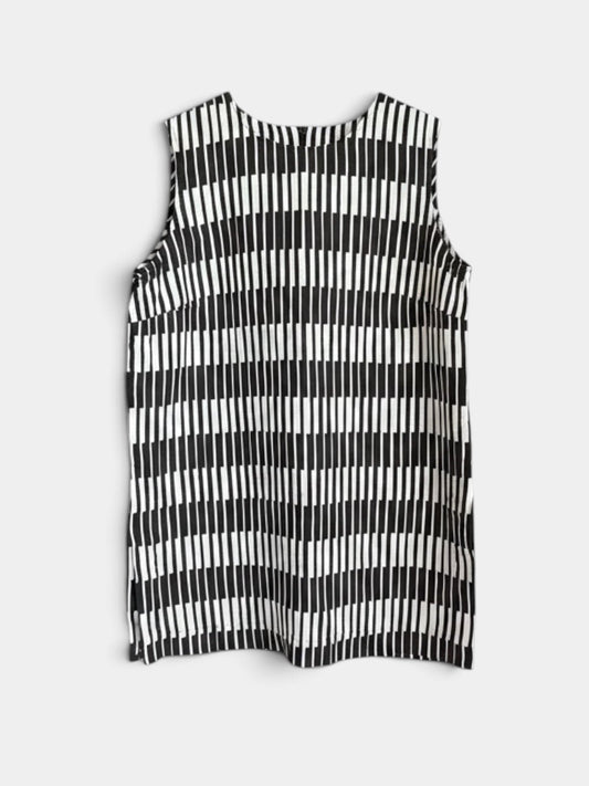 Preloved Marimekko pellavatunika, musta-valkoinen, M Siloa Secondhand – huollettu ja kuntotarkastettu