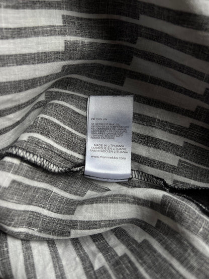Preloved Marimekko pellavatunika, musta-valkoinen, M Siloa Secondhand – huollettu ja kuntotarkastettu