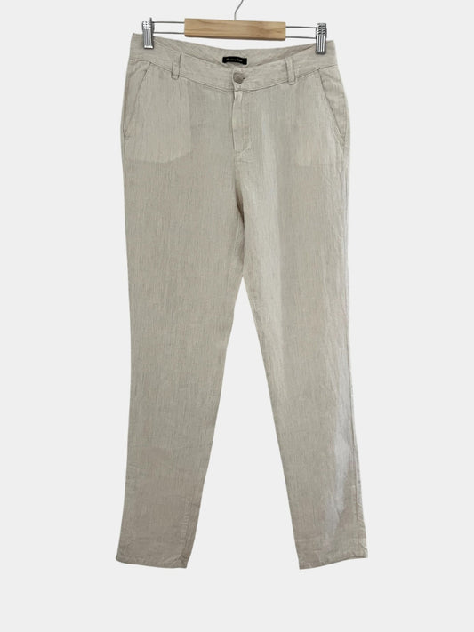 Preloved Massimo Dutti pellavahousut, beige, S Siloa Secondhand – huollettu ja kuntotarkastettu