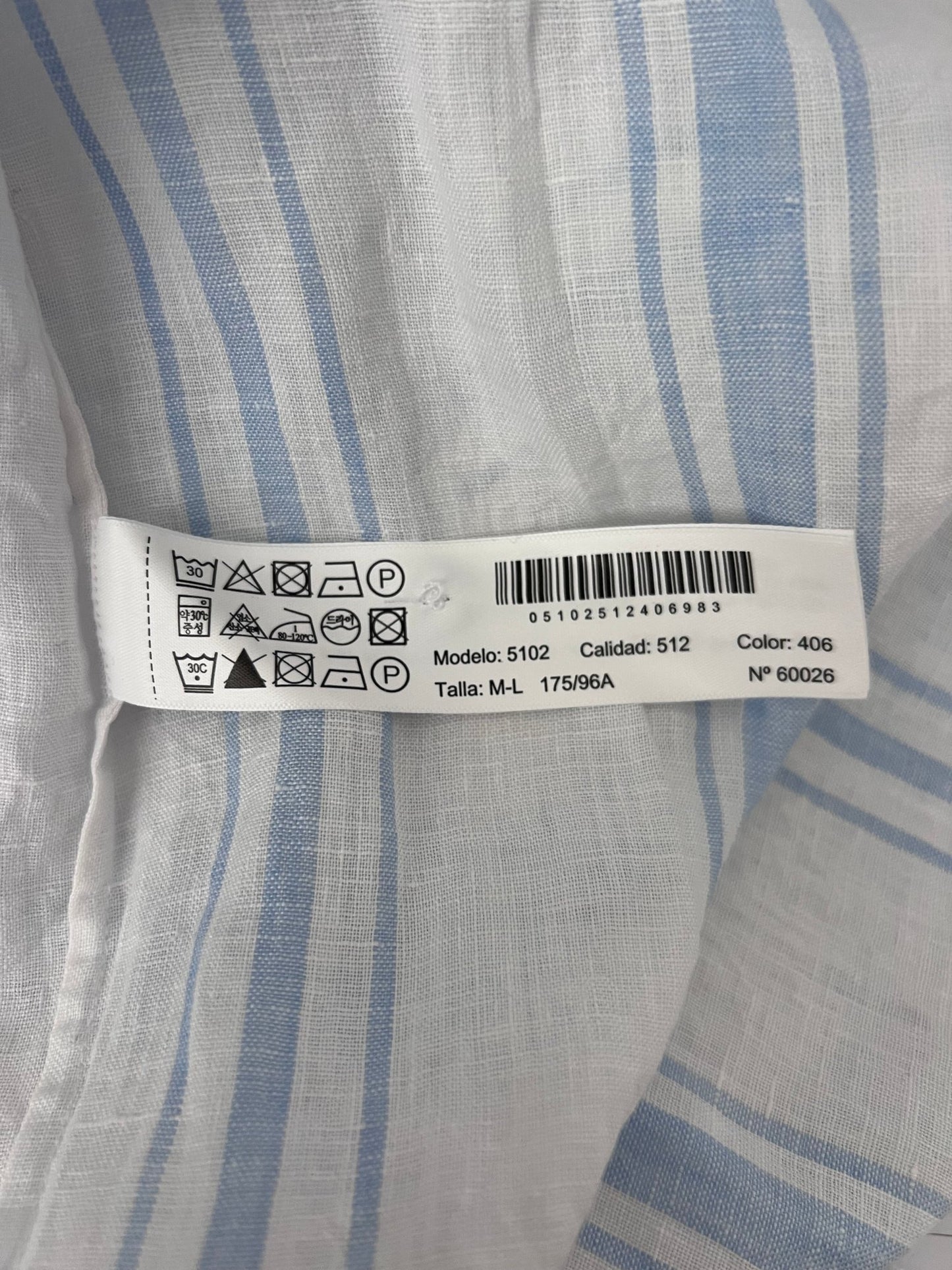 Preloved Massimo Dutti pellavamekko, valkoinen - vaaleansininen, M/L Siloa Secondhand – huollettu ja kuntotarkastettu
