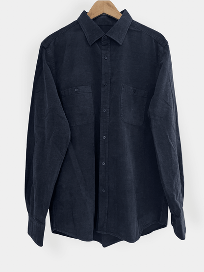 Preloved Massimo Dutti puuvillapaita, tummansininen, XL Siloa Secondhand – huollettu ja kuntotarkastettu