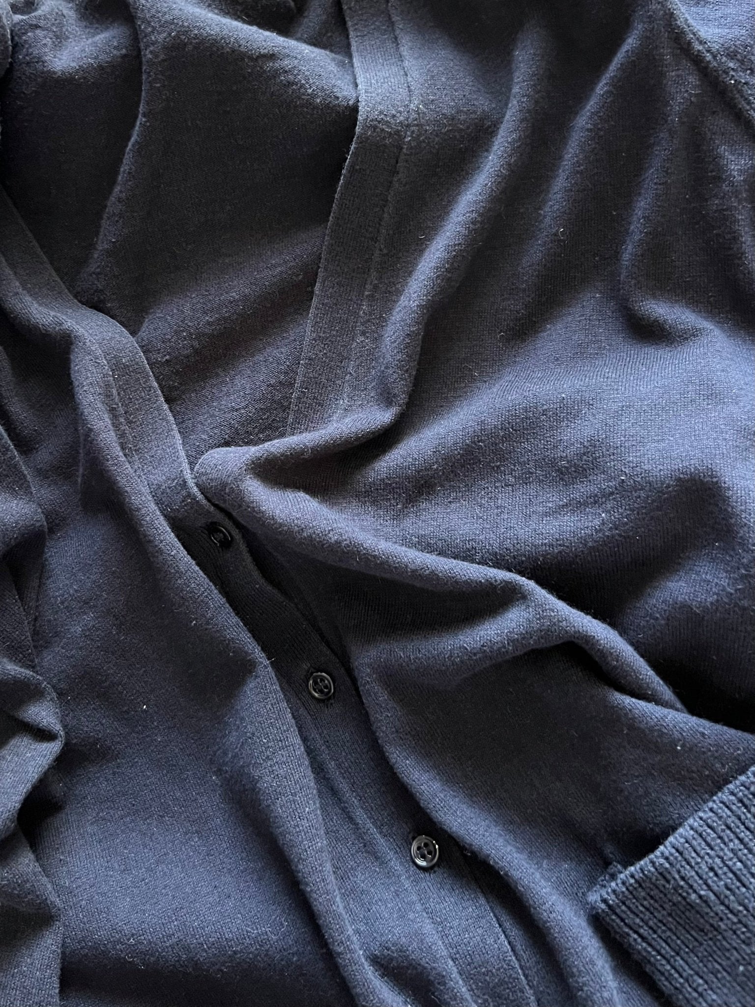 Preloved Massimo Dutti silkki - puuvilla - kashmir - neuletakki, tummansininen, koko L Siloa Secondhand – huollettu ja kuntotarkastettu