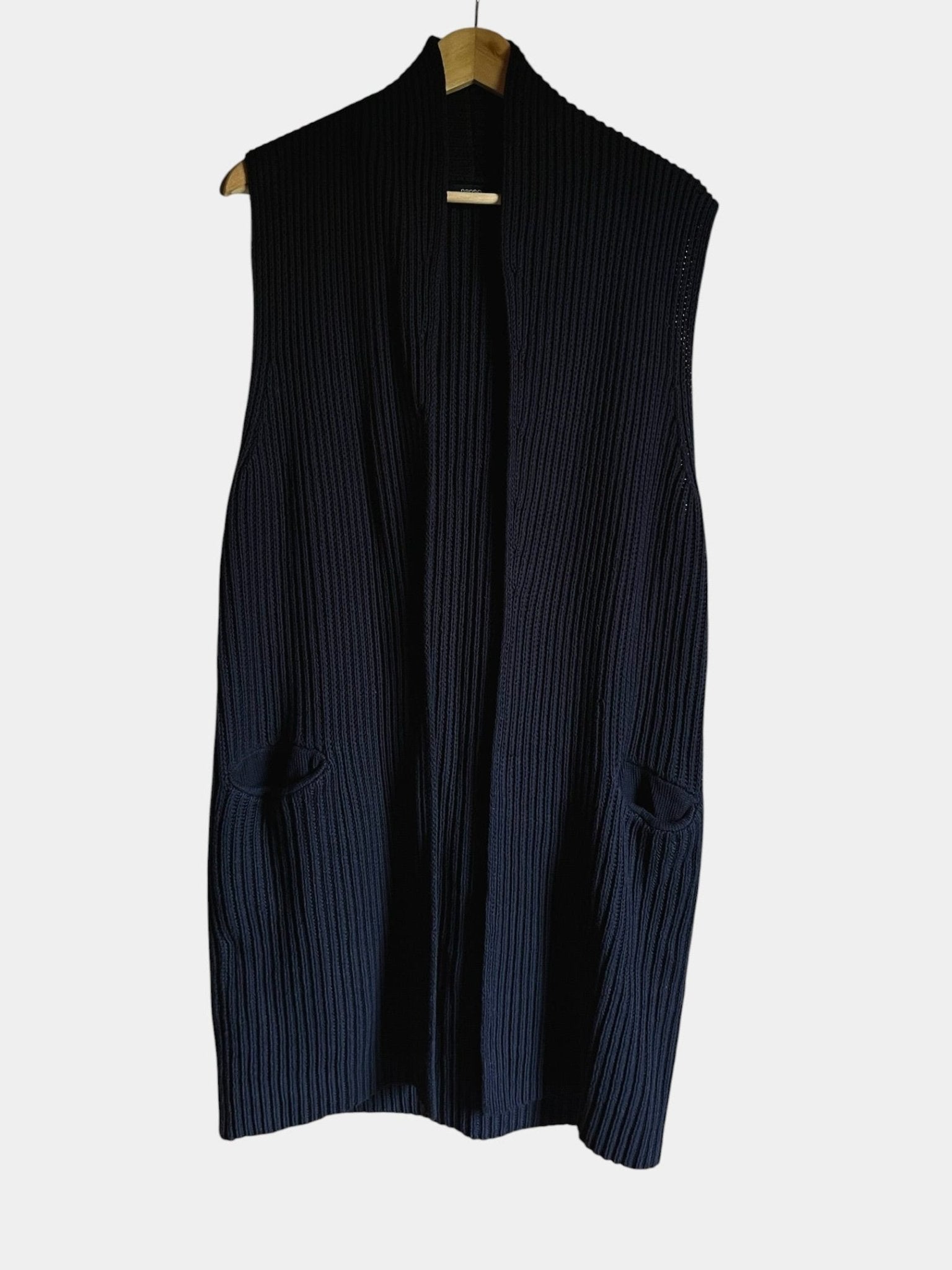Preloved Nanso neuleliivi 100 % puuvillaa, tummansininen, M Siloa Secondhand – huollettu ja kuntotarkastettu