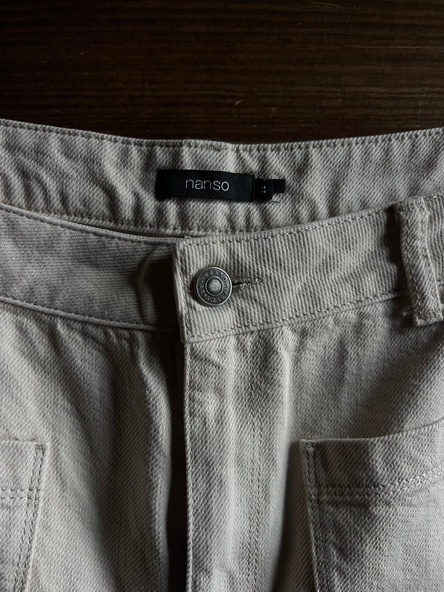 Preloved Nanso puuvillafarkut, luonnonvalkoinen, XL Siloa Secondhand – huollettu ja kuntotarkastettu