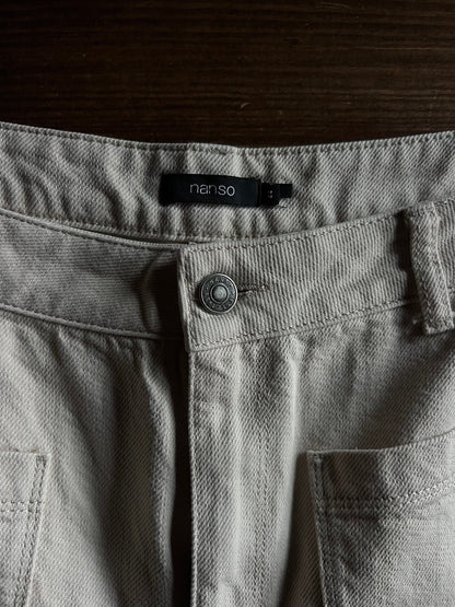 Preloved Nanso puuvillafarkut, luonnonvalkoinen, XL Siloa Secondhand – huollettu ja kuntotarkastettu