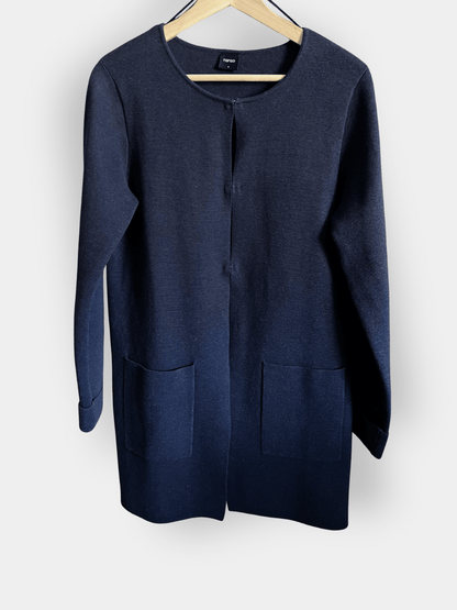 Preloved Nanso puuvillaneuletakki, tummansininen, koko S Siloa Secondhand – huollettu ja kuntotarkastettu