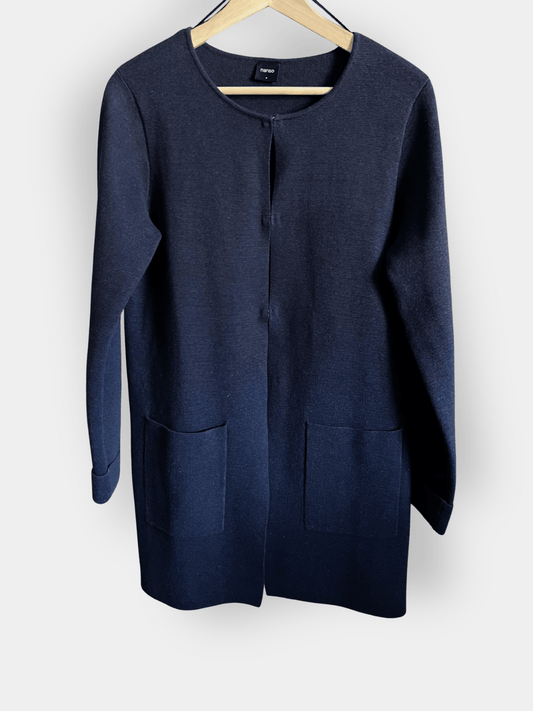 Preloved Nanso puuvillaneuletakki, tummansininen, koko S Siloa Secondhand – huollettu ja kuntotarkastettu