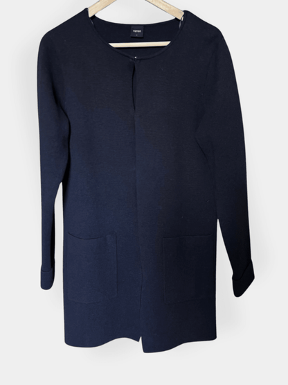 Preloved Nanso puuvillaneuletakki, tummansininen, S Siloa Secondhand – huollettu ja kuntotarkastettu