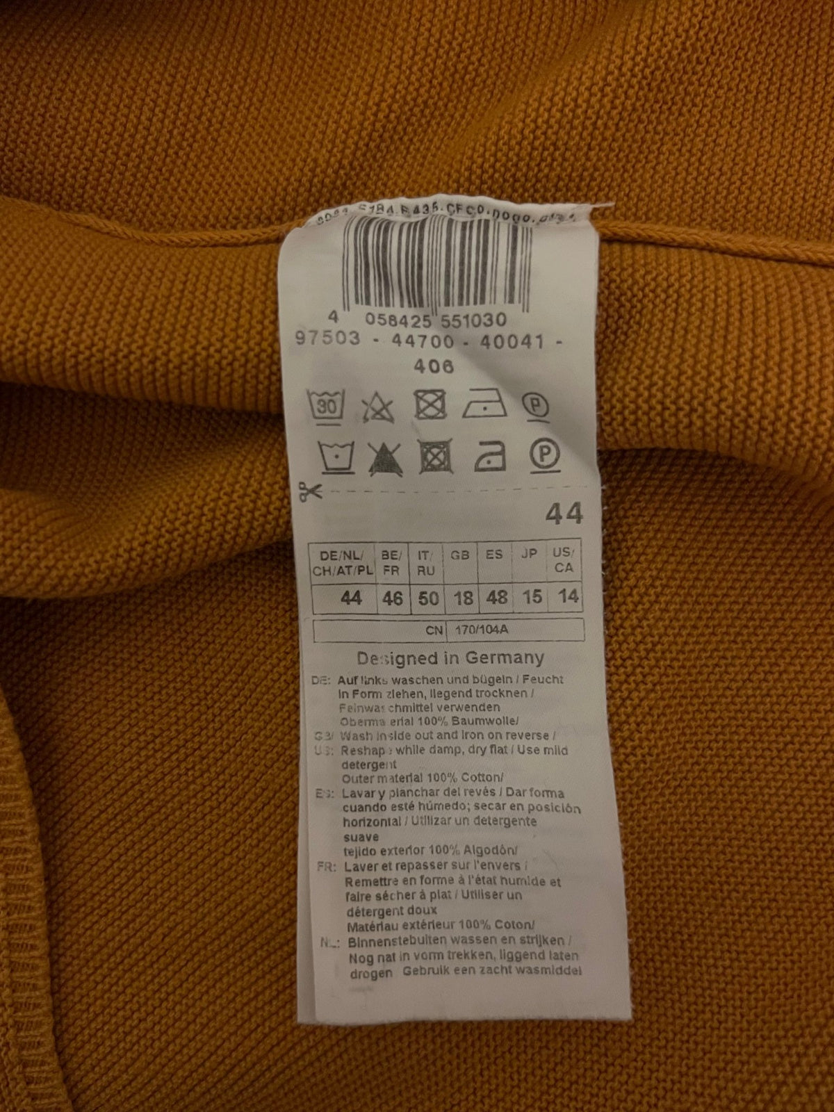 Preloved Neulepusero okra 100 % puuvillaa - XL Siloa Secondhand – huollettu ja kuntotarkastettu