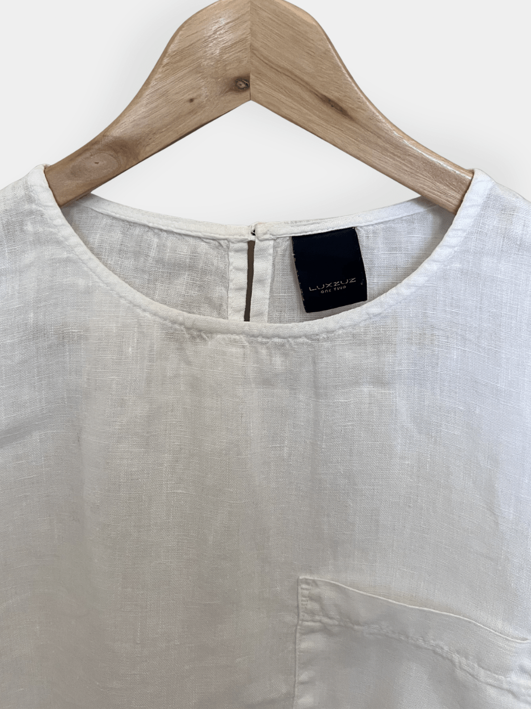 Preloved One Two pellava t-paita, valkoinen, M Siloa Secondhand – huollettu ja kuntotarkastettu