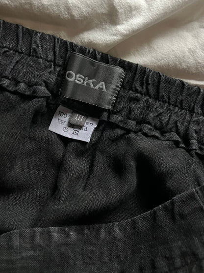 Preloved OSKA 100% pellava hame, tummanharmaa, koko XL Siloa Secondhand – huollettu ja kuntotarkastettu