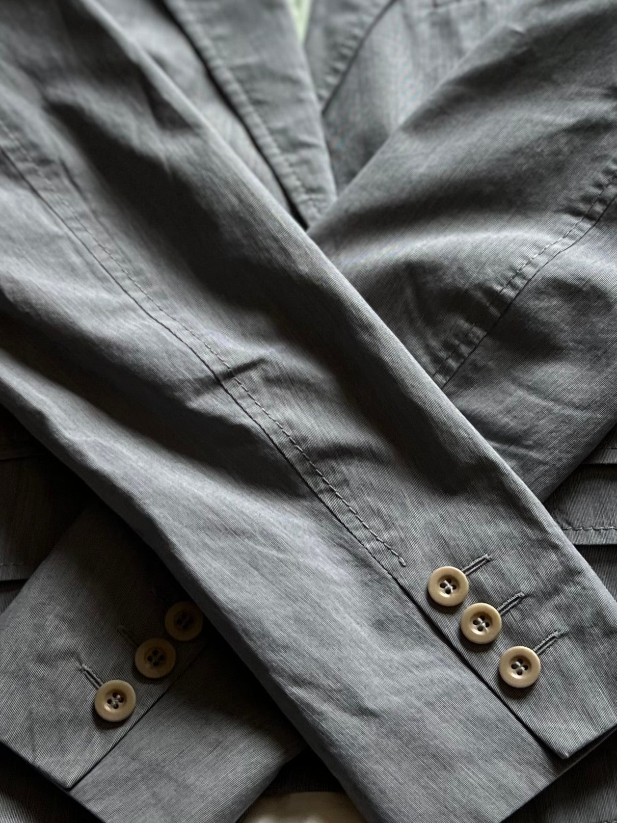 Preloved Paul Smith, 100 % puuvilla bleiseri, harmaa, koko 42 Siloa Secondhand – huollettu ja kuntotarkastettu