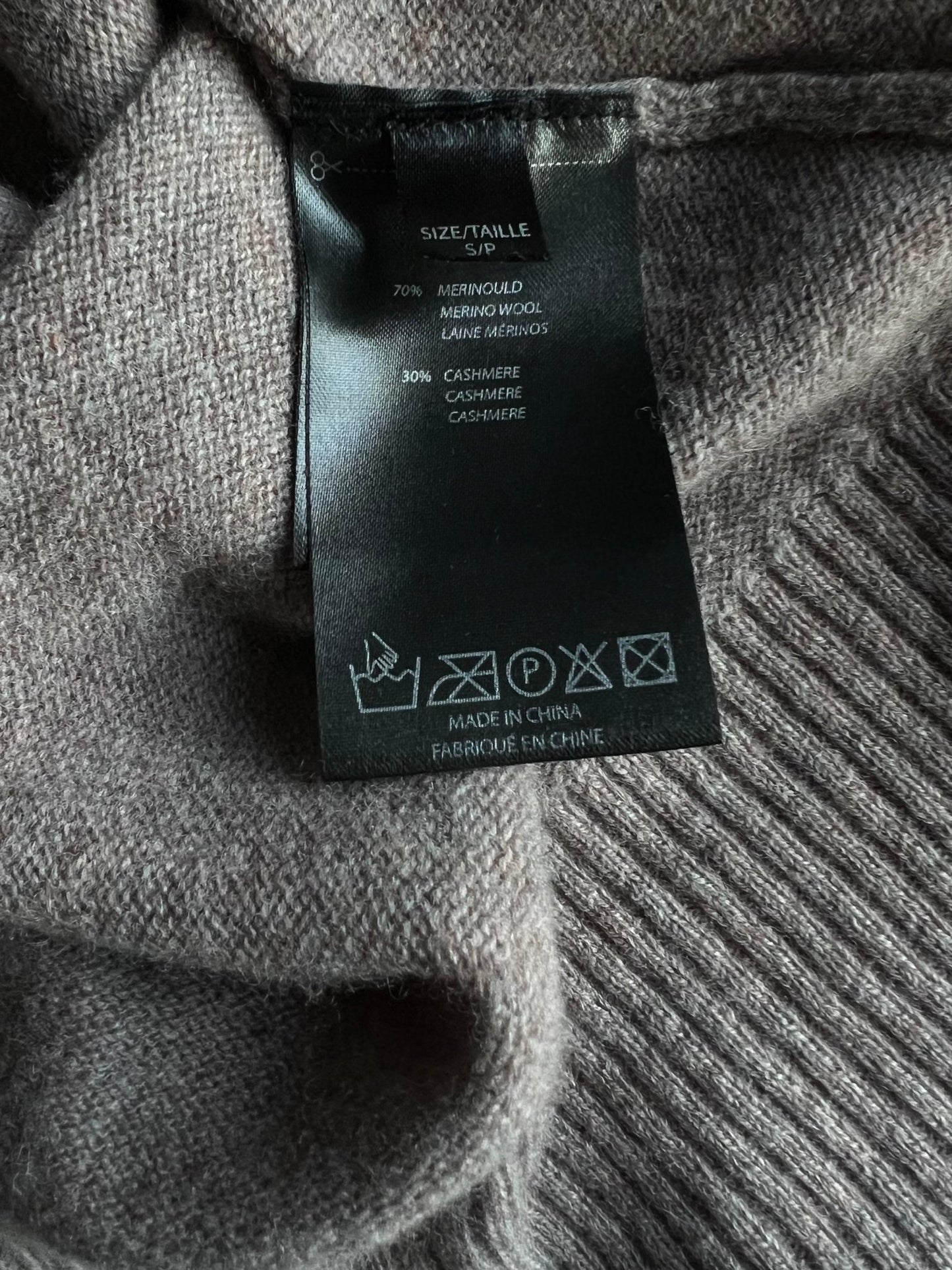 Preloved PBO merino-kashmir neule, greige, S Siloa Secondhand – huollettu ja kuntotarkastettu