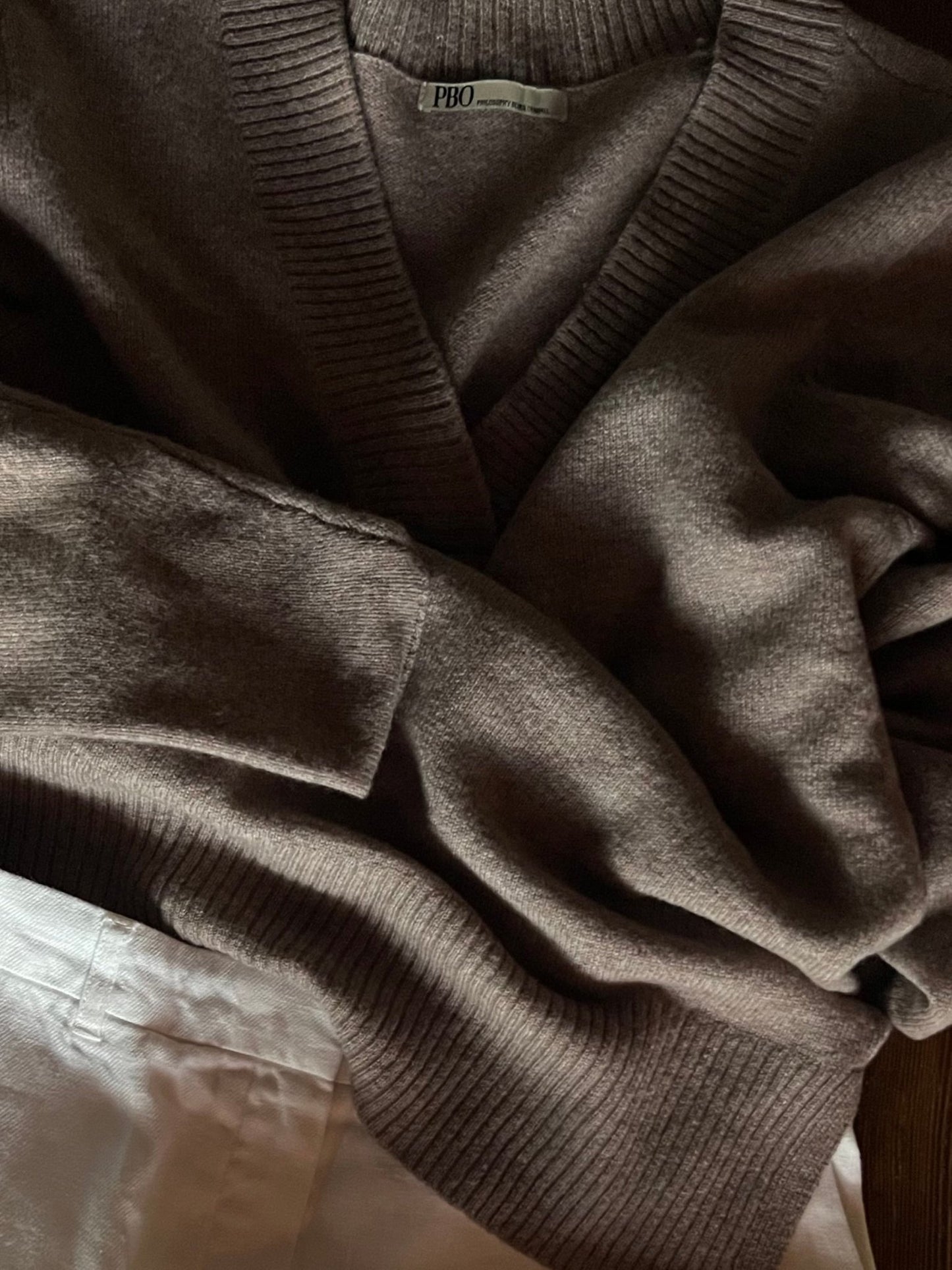 Preloved PBO merino-kashmir neule, greige, S Siloa Secondhand – huollettu ja kuntotarkastettu