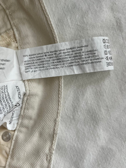 Preloved Pull & Bear puuvillafarkut, luonnonvalkoinen, S Siloa Secondhand – huollettu ja kuntotarkastettu