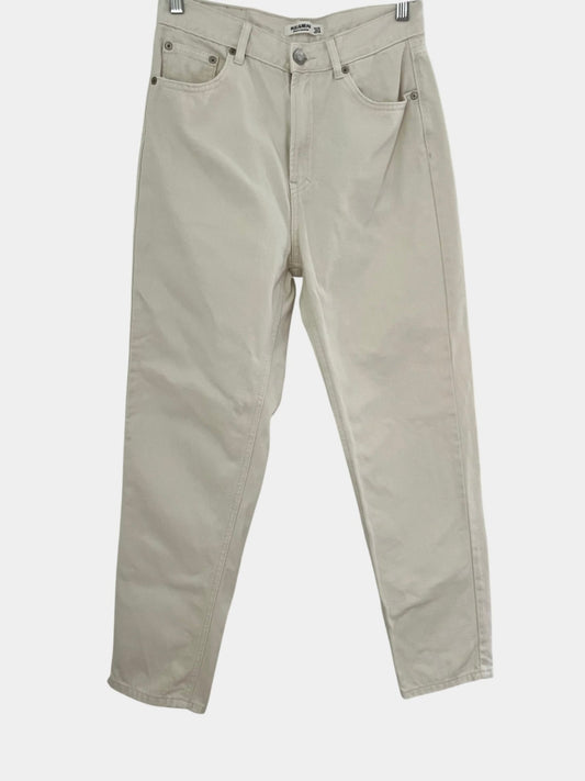 Preloved Pull & Bear puuvillafarkut, luonnonvalkoinen, S Siloa Secondhand – huollettu ja kuntotarkastettu