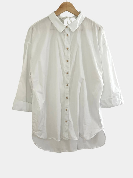 Preloved River Island puuvillapusero, valkoinen, L Siloa Secondhand – huollettu ja kuntotarkastettu