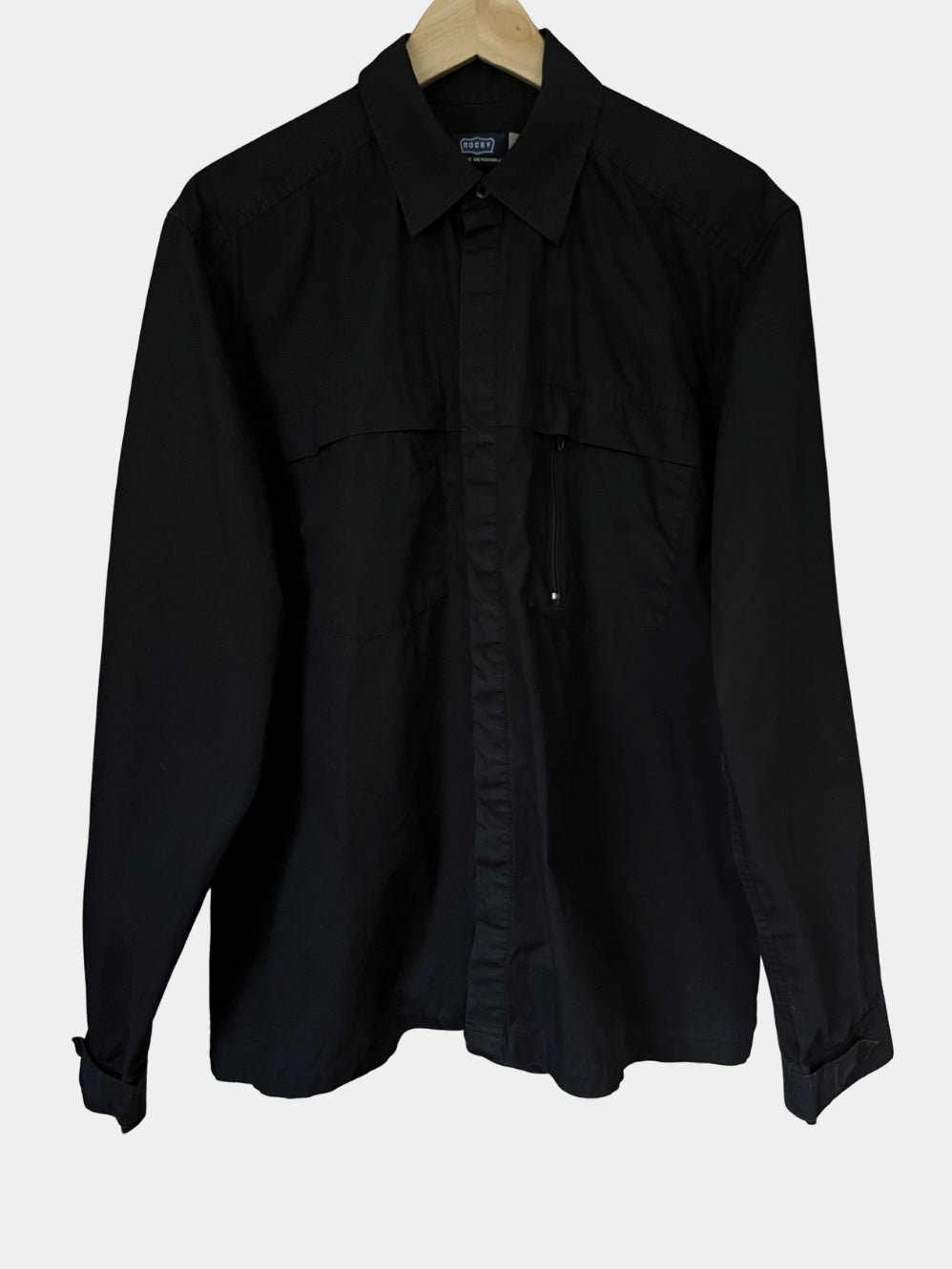 Preloved Rocky puuvilla paitatakki, musta, XL Siloa Secondhand – huollettu ja kuntotarkastettu
