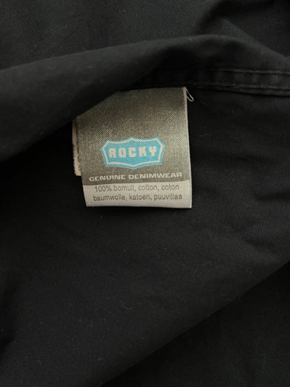 Preloved Rocky puuvilla paitatakki, musta, XL Siloa Secondhand – huollettu ja kuntotarkastettu
