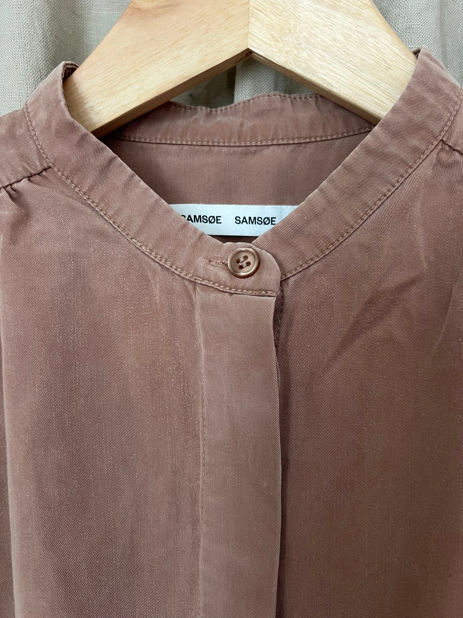 Preloved Samsøe Samsøe lyocell - pusero,ruskea, koko M Siloa Secondhand – huollettu ja kuntotarkastettu