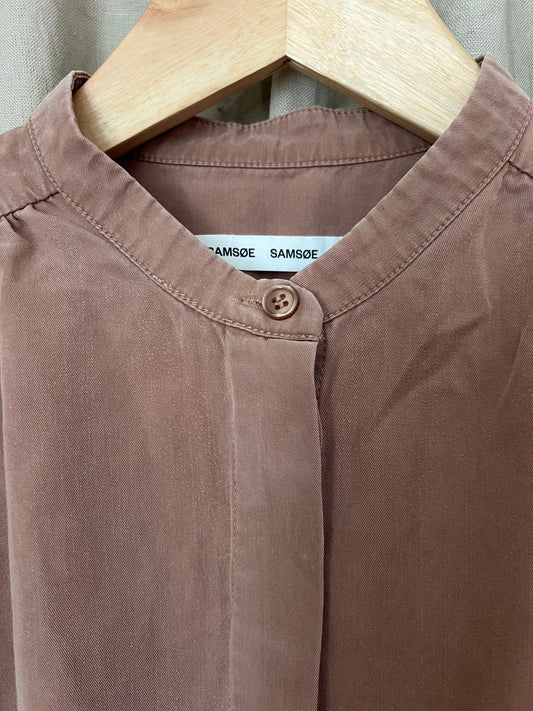 Preloved Samsøe Samsøe lyocell - pusero,ruskea, koko M Siloa Secondhand – huollettu ja kuntotarkastettu