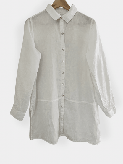 Preloved TAHARI pellavatunika, valkoinen, M Siloa Secondhand – huollettu ja kuntotarkastettu