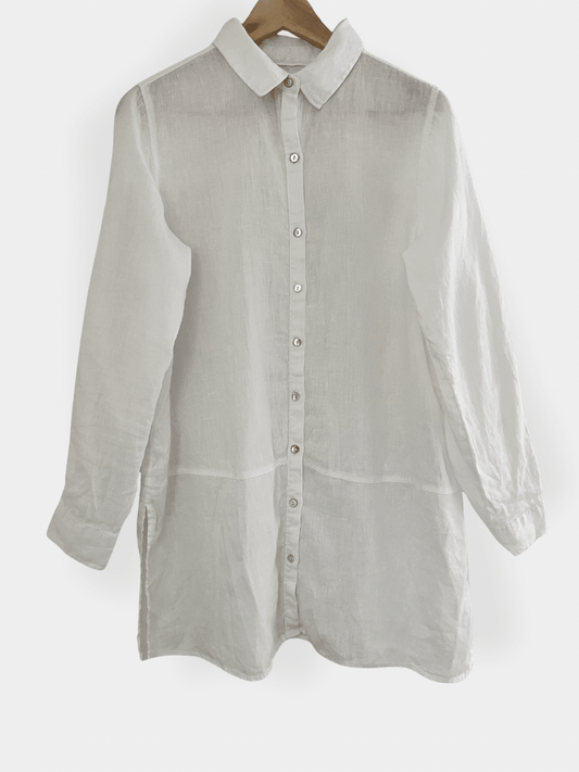 Preloved TAHARI pellavatunika, valkoinen, M Siloa Secondhand – huollettu ja kuntotarkastettu