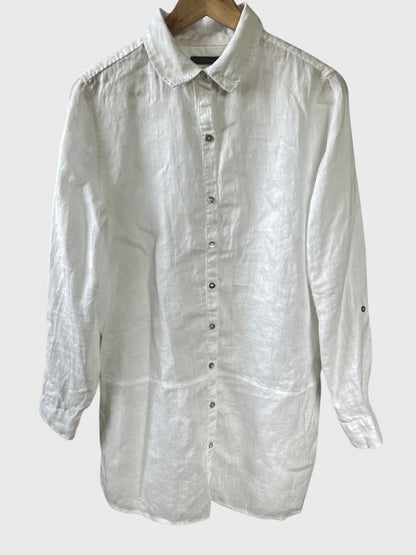 Preloved TAHARI pellavatunika, valkoinen, M Siloa Secondhand – huollettu ja kuntotarkastettu