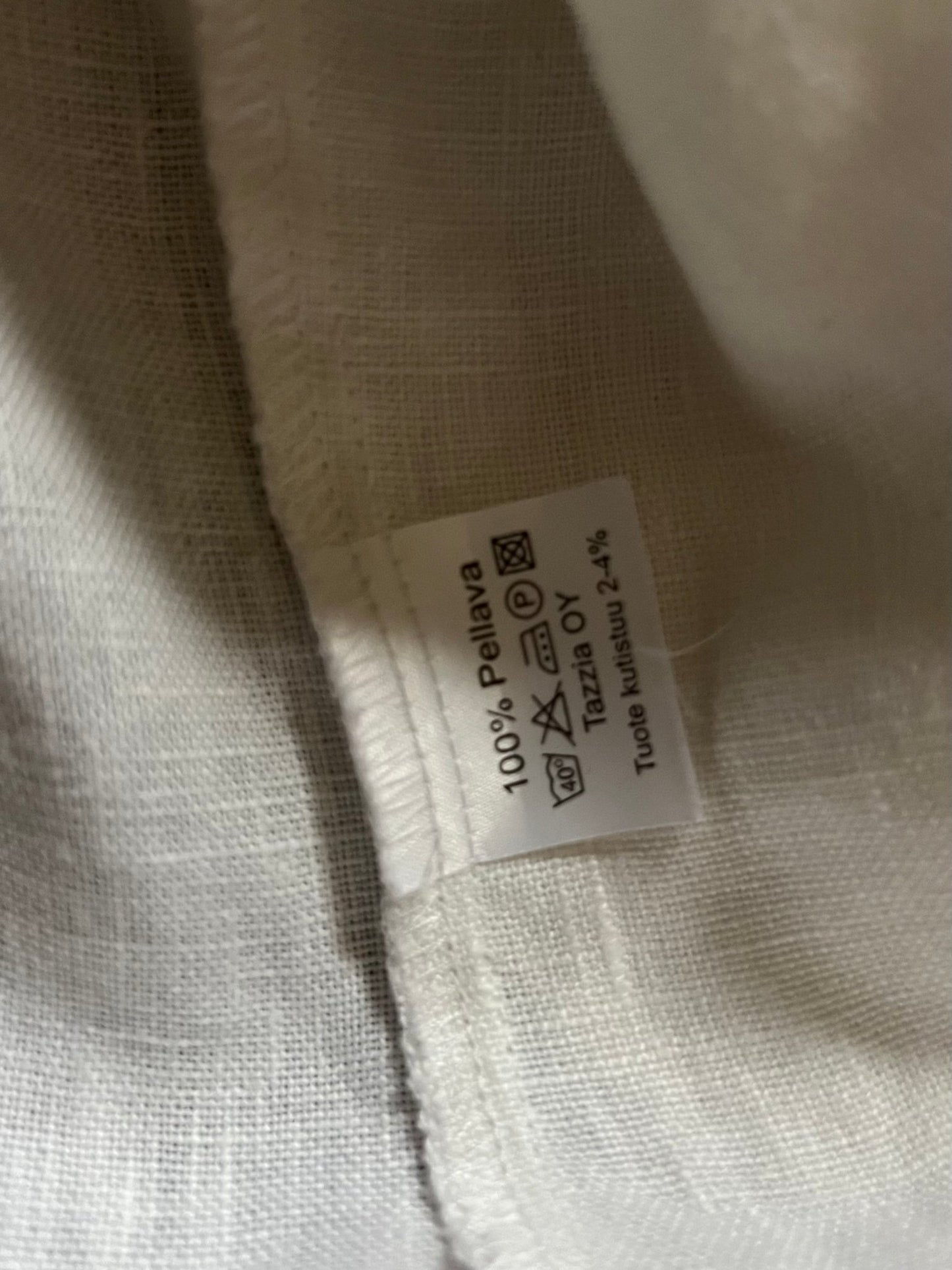 Preloved Tazzia 100% pellava bleiseri, valkoinen, koko 42 Siloa Secondhand – huollettu ja kuntotarkastettu