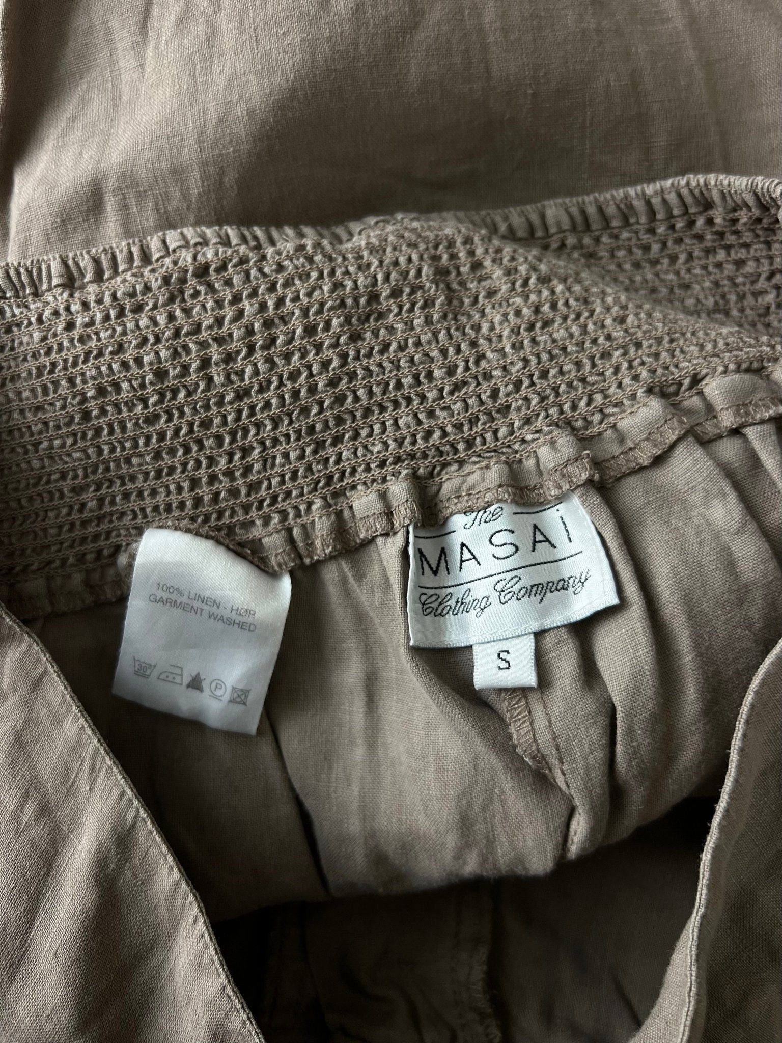 Preloved The Masai pellavacaprit, ruskea, S Siloa Secondhand – huollettu ja kuntotarkastettu