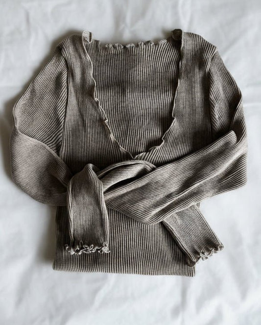 Preloved Toteme pusero, 85 % villa, 15 % silkki, beige - harmaa, koko M/L Siloa Secondhand – huollettu ja kuntotarkastettu