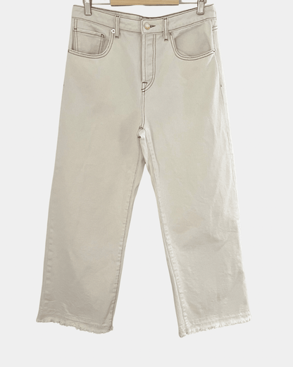 Preloved True Nyc puuvillafarkut, luonnonvalkoinen, S Siloa Secondhand – huollettu ja kuntotarkastettu