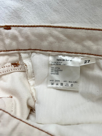Preloved True Nyc puuvillafarkut, luonnonvalkoinen, S Siloa Secondhand – huollettu ja kuntotarkastettu