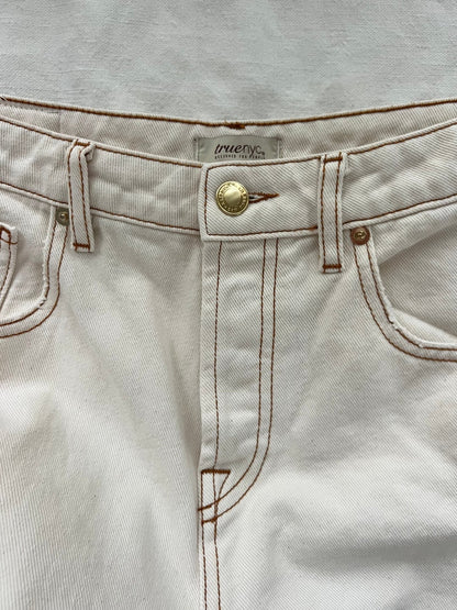 Preloved True Nyc puuvillafarkut, luonnonvalkoinen, S Siloa Secondhand – huollettu ja kuntotarkastettu