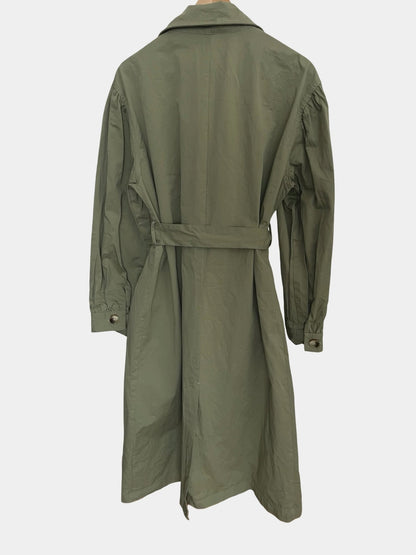 Preloved Two vihreä trenssitakki 100 % puuvillaa - M Siloa Secondhand – huollettu ja kuntotarkastettu